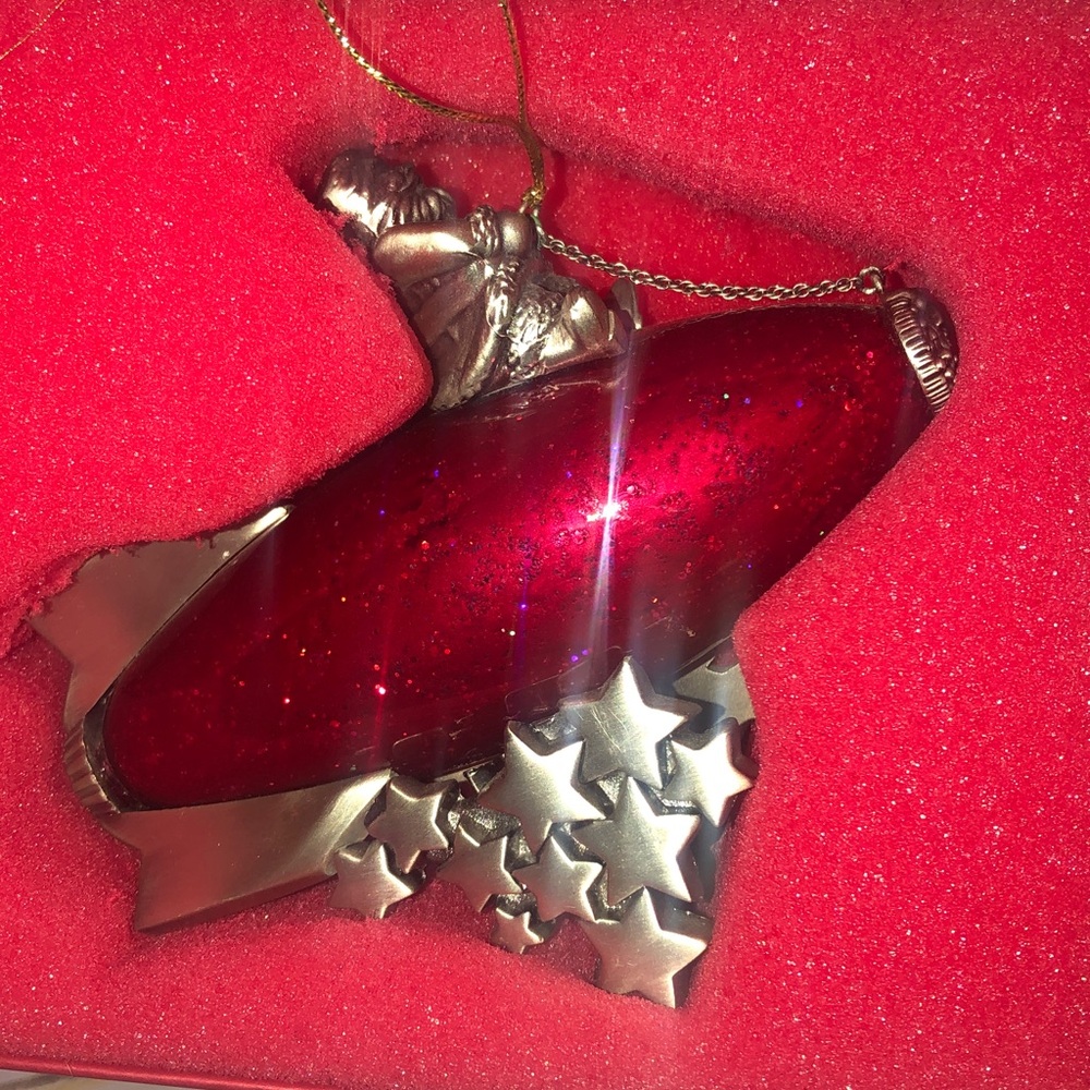 Lenox Santa’s Launch 4th in series Pewter Ornament in box  w Display hanger